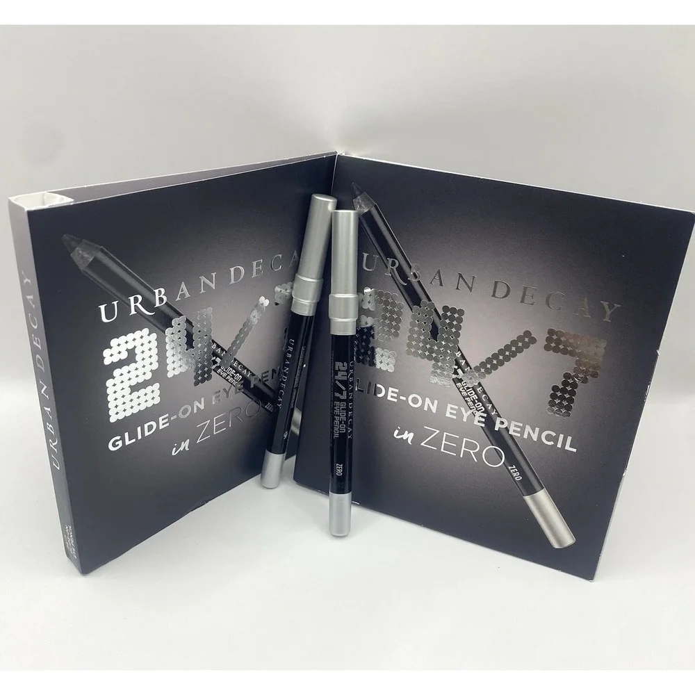 2x Urban Decay 24/7 Glide On Waterproof Eye Pencil Liner in Zero Mini Size 0.3oz